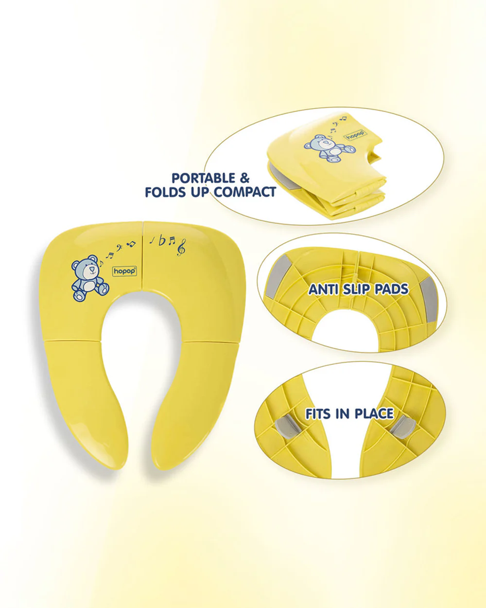 Hopop Baby Potty Seat-Foldable & Portable-Yellow - Image 3