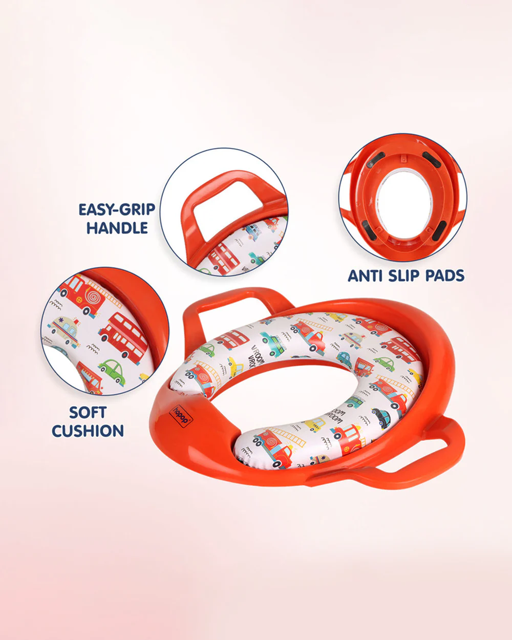 Hopop Baby Potty Seat-With Soft Cushioning & Side Handles-6 to 48M-Circus - Image 2