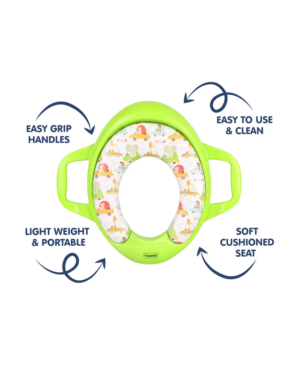 Hopop Baby Potty Seat-With Soft Cushioning & Side Handles-6 to 48M-Sun - Image 3