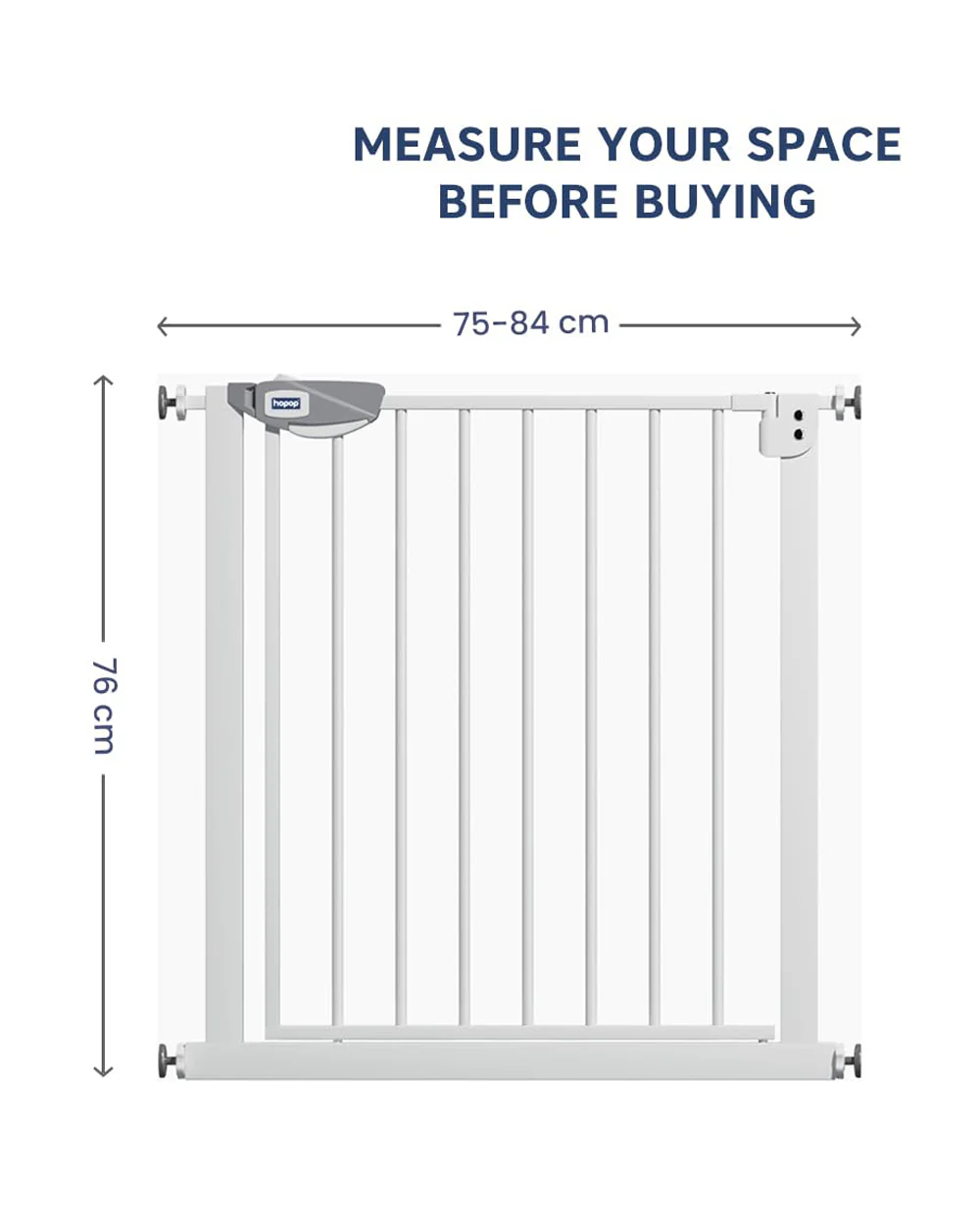 Hopop Baby Safety Gate With Two Way Auto Close-Dual Lock With One Hand Access-75x85cm-For Babies - Image 2