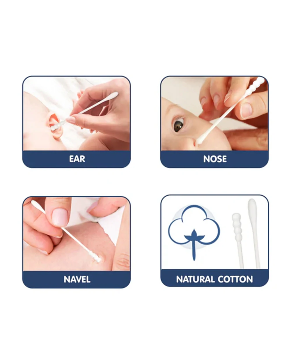 Hopop Baby Spiral Cotton Buds-With Thin Paper Stem-100% Pure and Soft Cotton-For Infants-200 Pieces - Image 5
