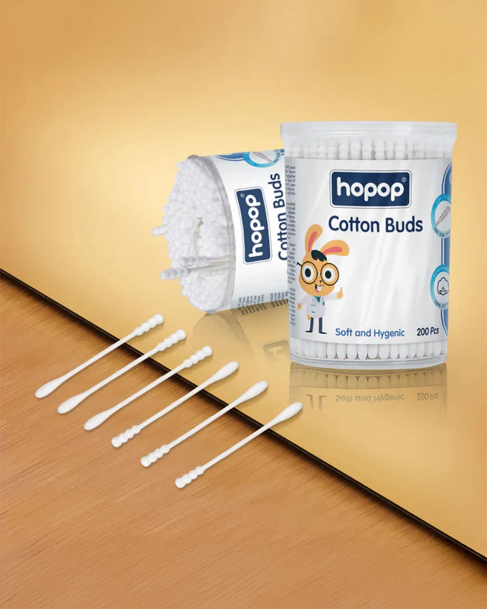 Hopop Baby Spiral Cotton Buds-With Thin Paper Stem-100% Pure and Soft Cotton-For Infants-200 Pieces - Image 6