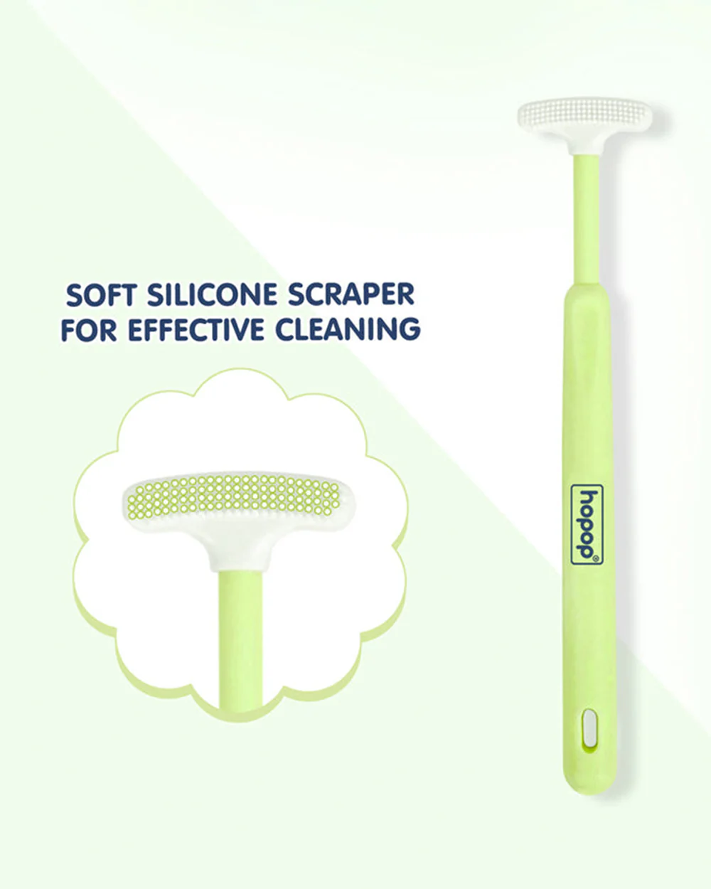 Hopop Baby Tongue Cleaner-Ergonomic Design-Green - Image 4