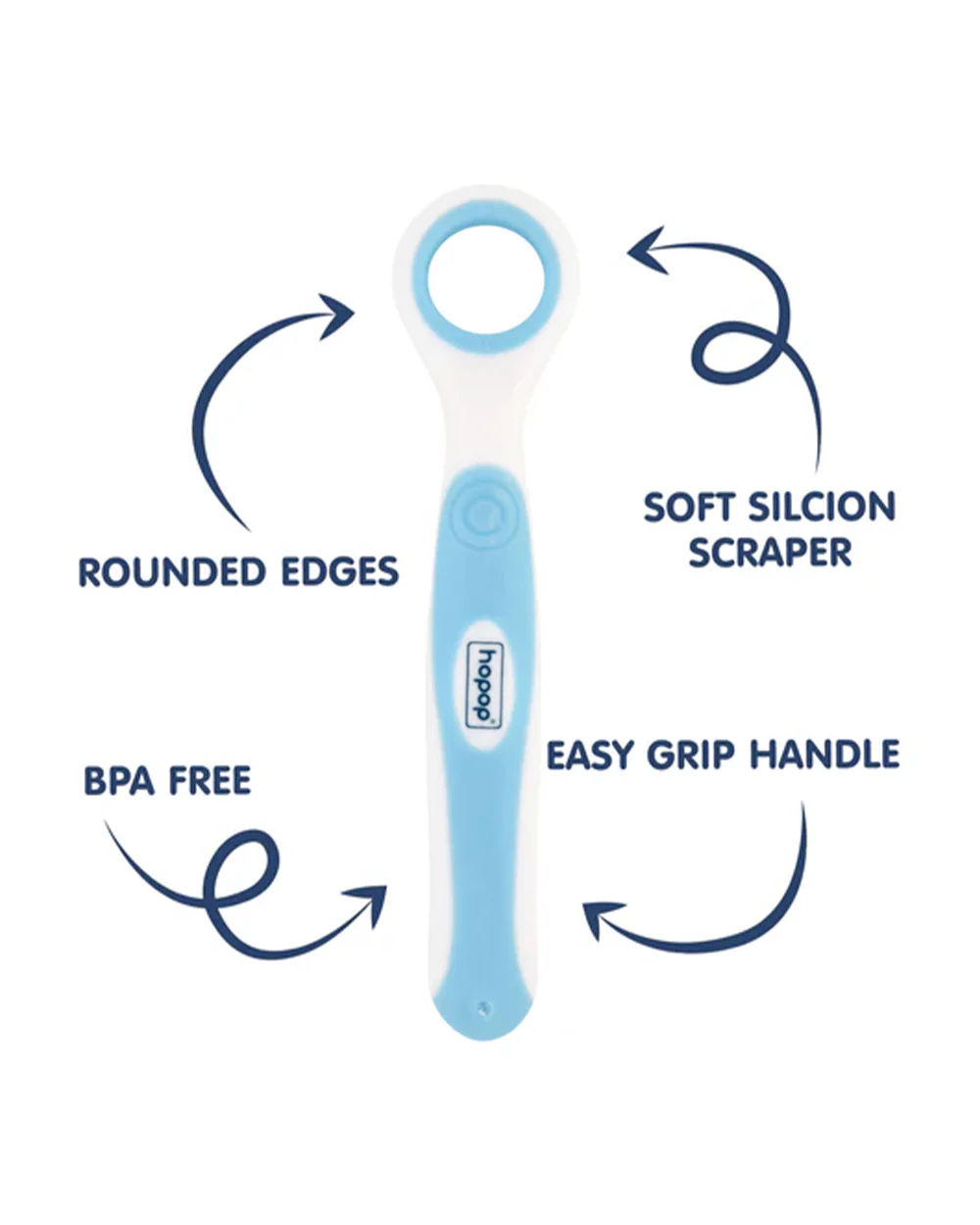 Hopop Baby Tongue Cleaner-With Rounded Edges-Blue - Image 2
