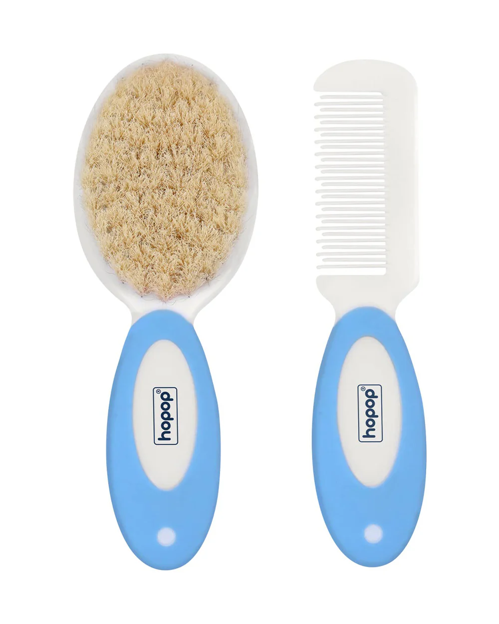 Hopop BPA-Free Baby Hair Brush & Comb Set-Blue