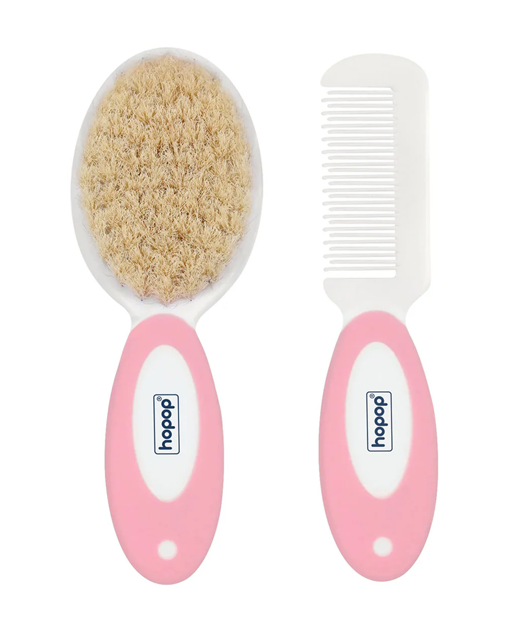 Hopop BPA-Free Baby Hair Brush & Comb Set-Pink