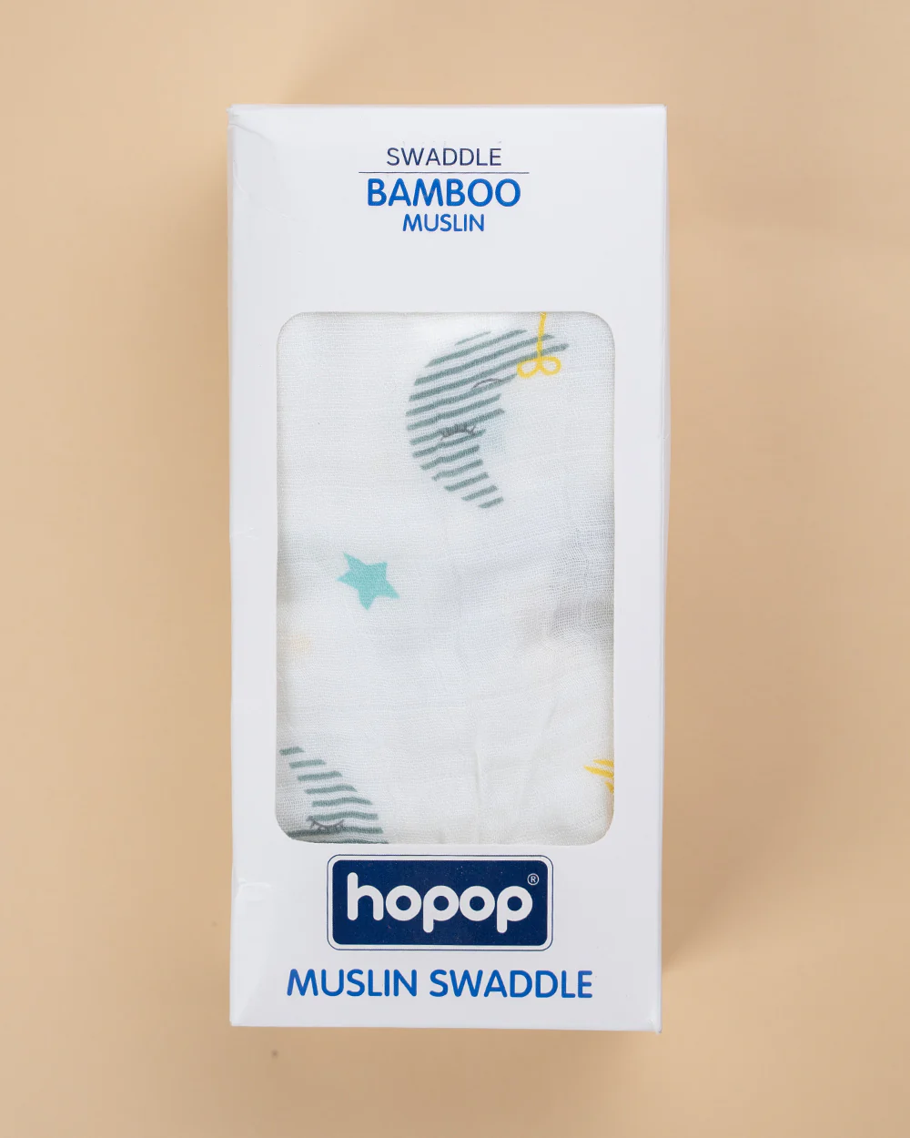 Hopop Cloud Baby Swaddle-100% Organic Cotton Muslin-White-For Infants - Image 2