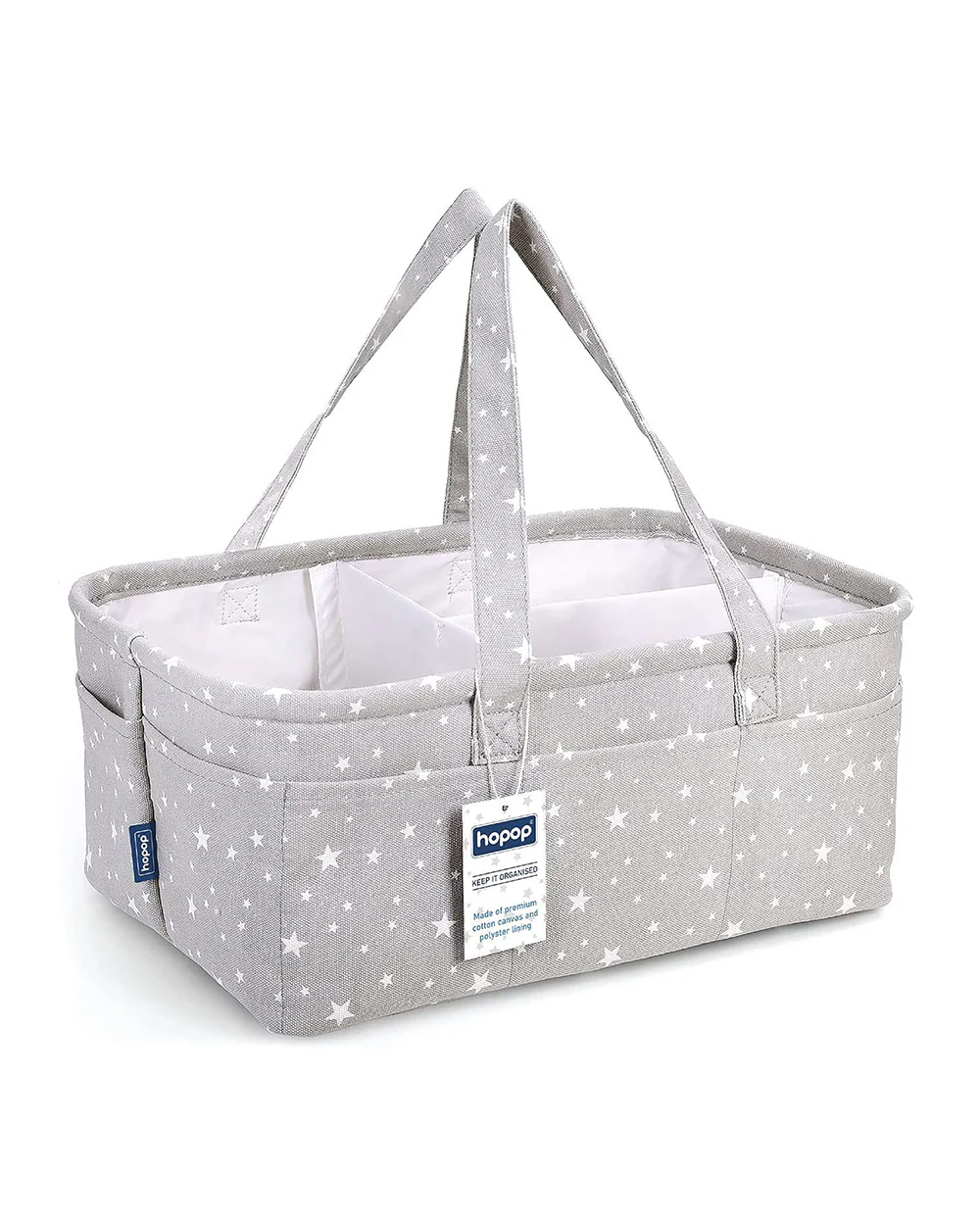 Hopop Diaper Caddy-With Side Pockets-Grey