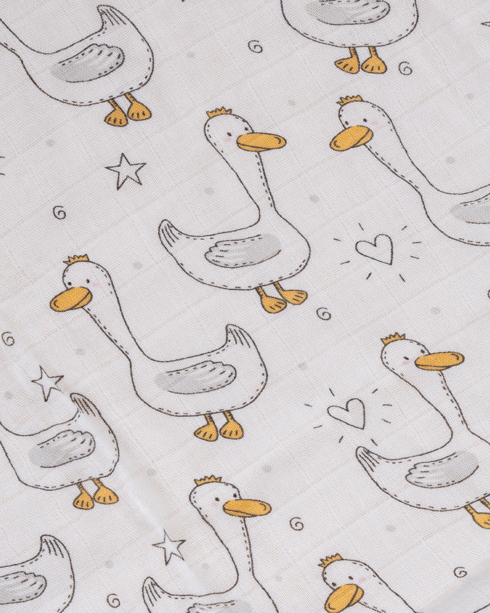 Hopop Duck Baby Swaddle-100% Organic Cotton Muslin-White-For Infants - Image 3