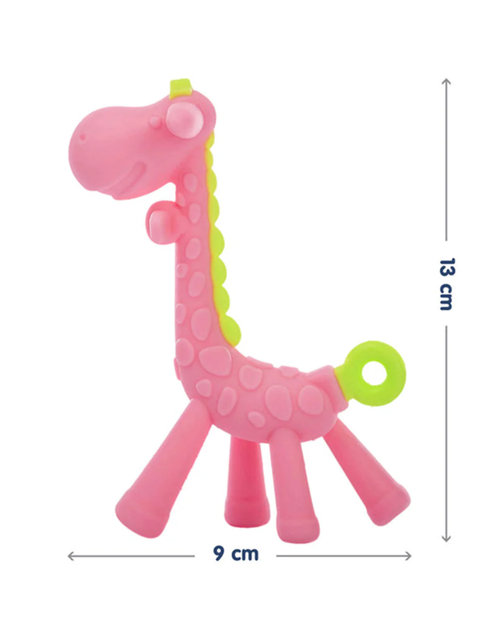 Hopop Food Grade Silicone Giraffe Teether-BPA Free & Non Toxic-Pink - Image 4