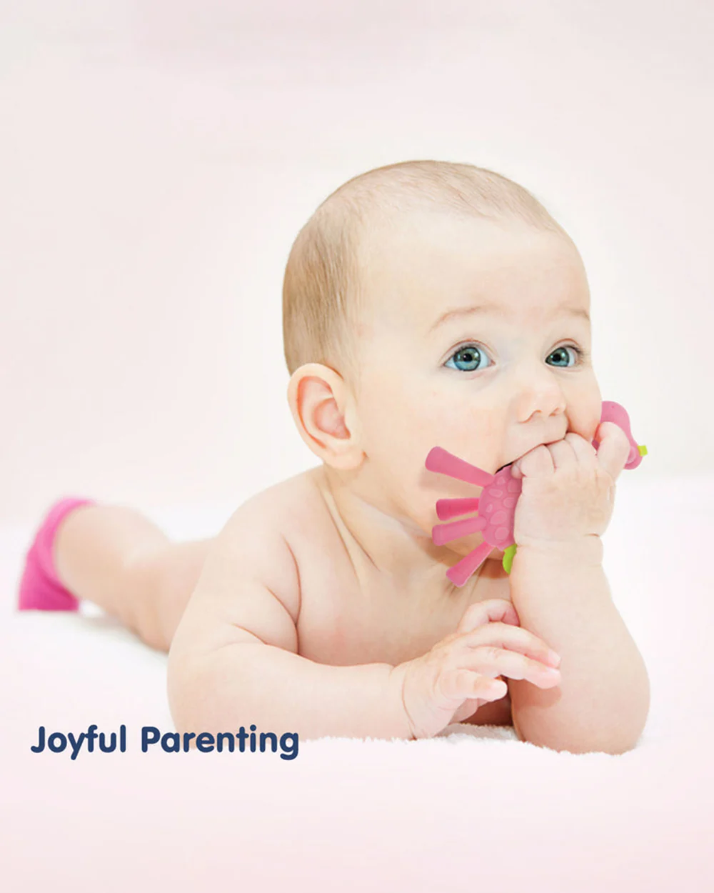 Hopop Food Grade Silicone Giraffe Teether-BPA Free & Non Toxic-Pink - Image 7