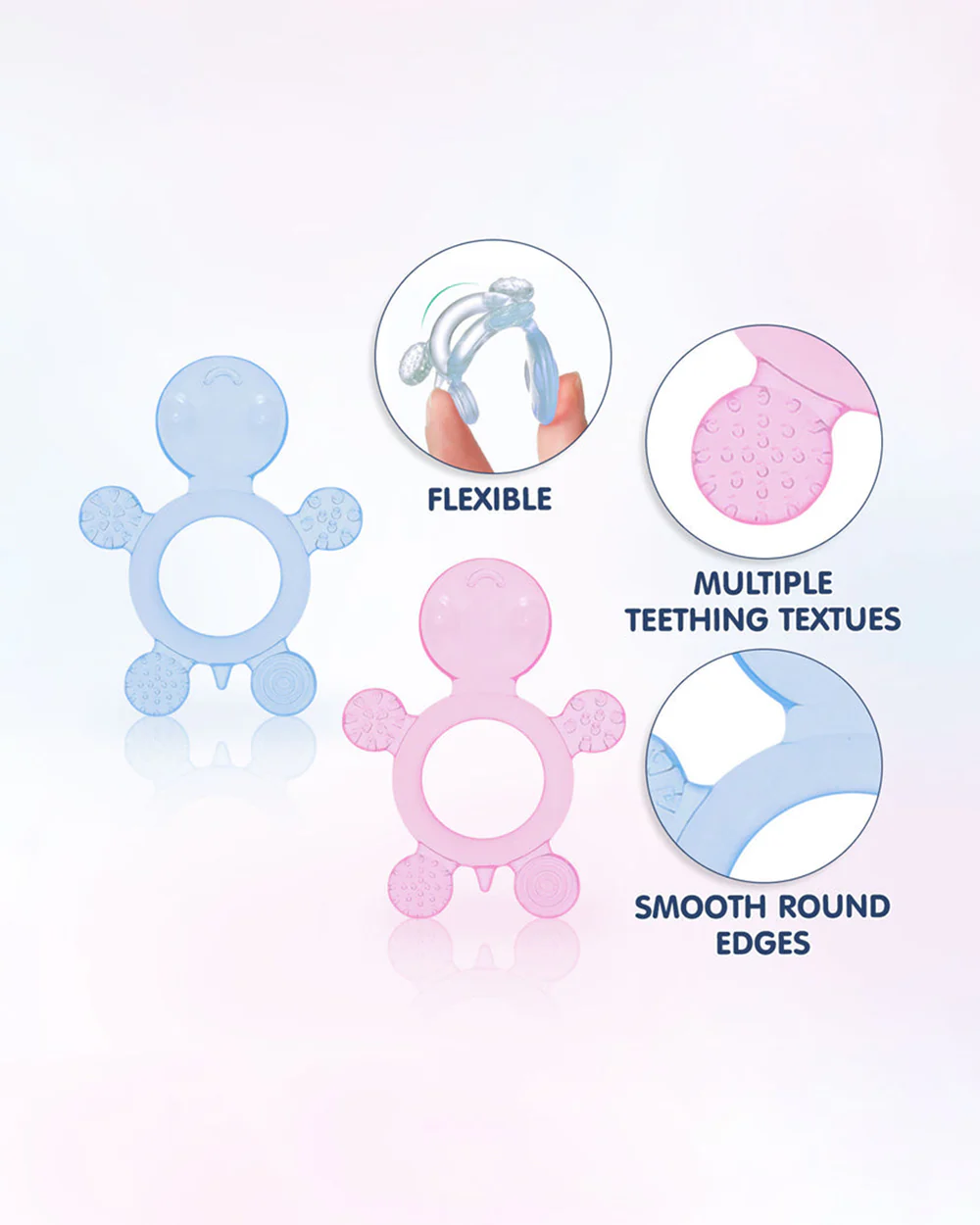 Hopop Food Grade Silicone Turtle Teether-Easy Grip Design-BPA Free & Non Toxic-Assorted Color - Image 5