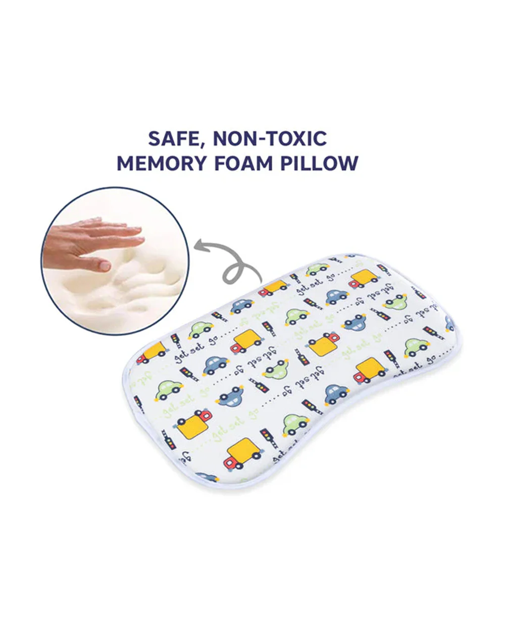 Hopop Memory Foam Baby Pillow-Prevents Flat Head Syndrome-Eases Neck Tension of Baby-Transport-For Infants - Image 3