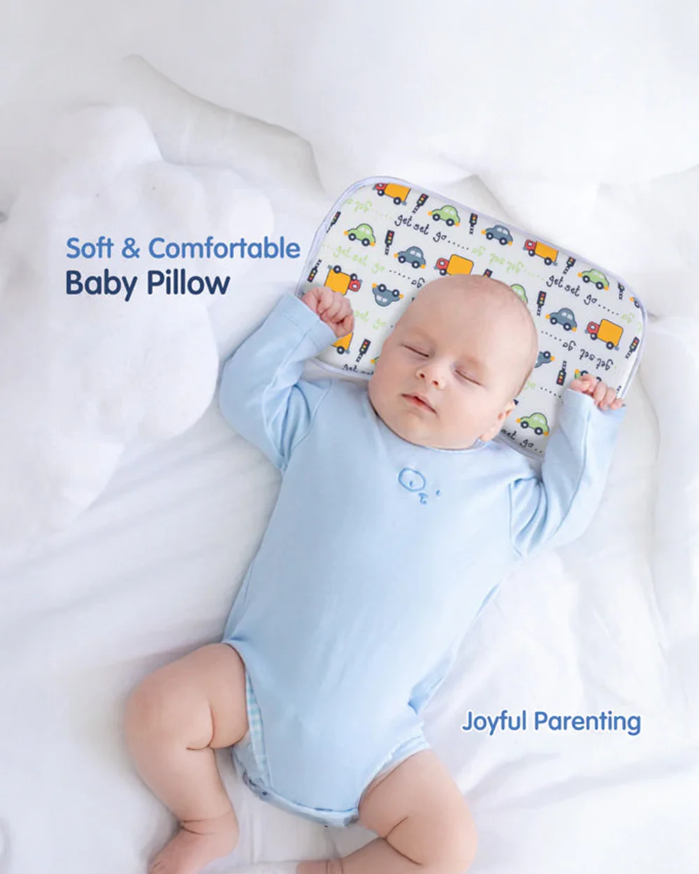 Hopop Memory Foam Baby Pillow-Prevents Flat Head Syndrome-Eases Neck Tension of Baby-Transport-For Infants - Image 6