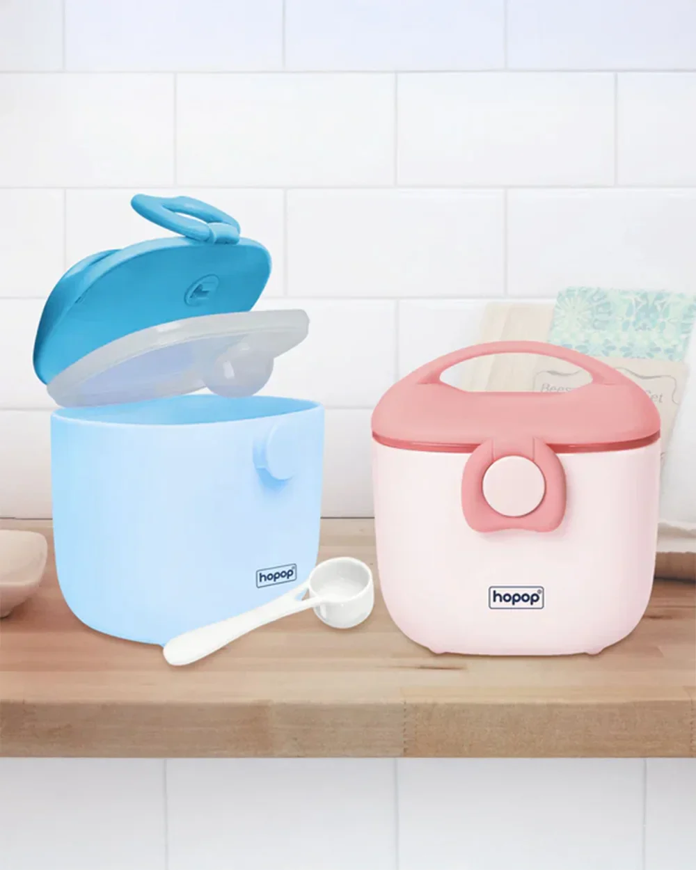 Hopop Milk Powder & Multi Purpose Food Container-Airtight Seal-With Scoop Spoon-210 ml-Blue - Image 7