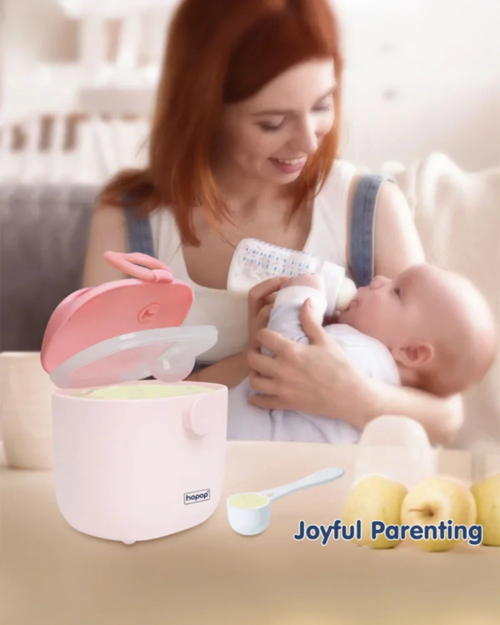 Hopop Milk Powder & Multi Purpose Food Container-Airtight Seal-With Scoop Spoon-210 ml-Pink - Image 6