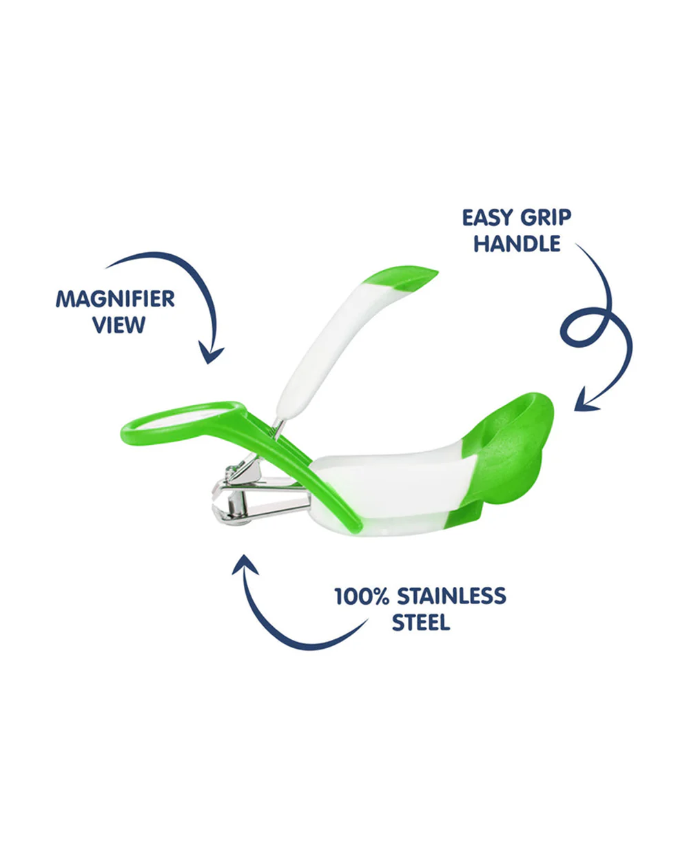 Hopop Nail Clipper-With Magnifying Zoom Lens-Green - Image 2