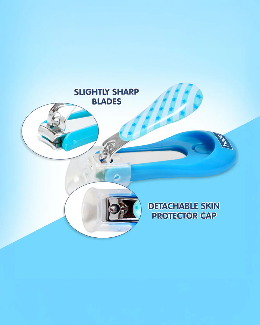 Hopop Nail Clipper-With Skin Guard-Blue Check - Image 3