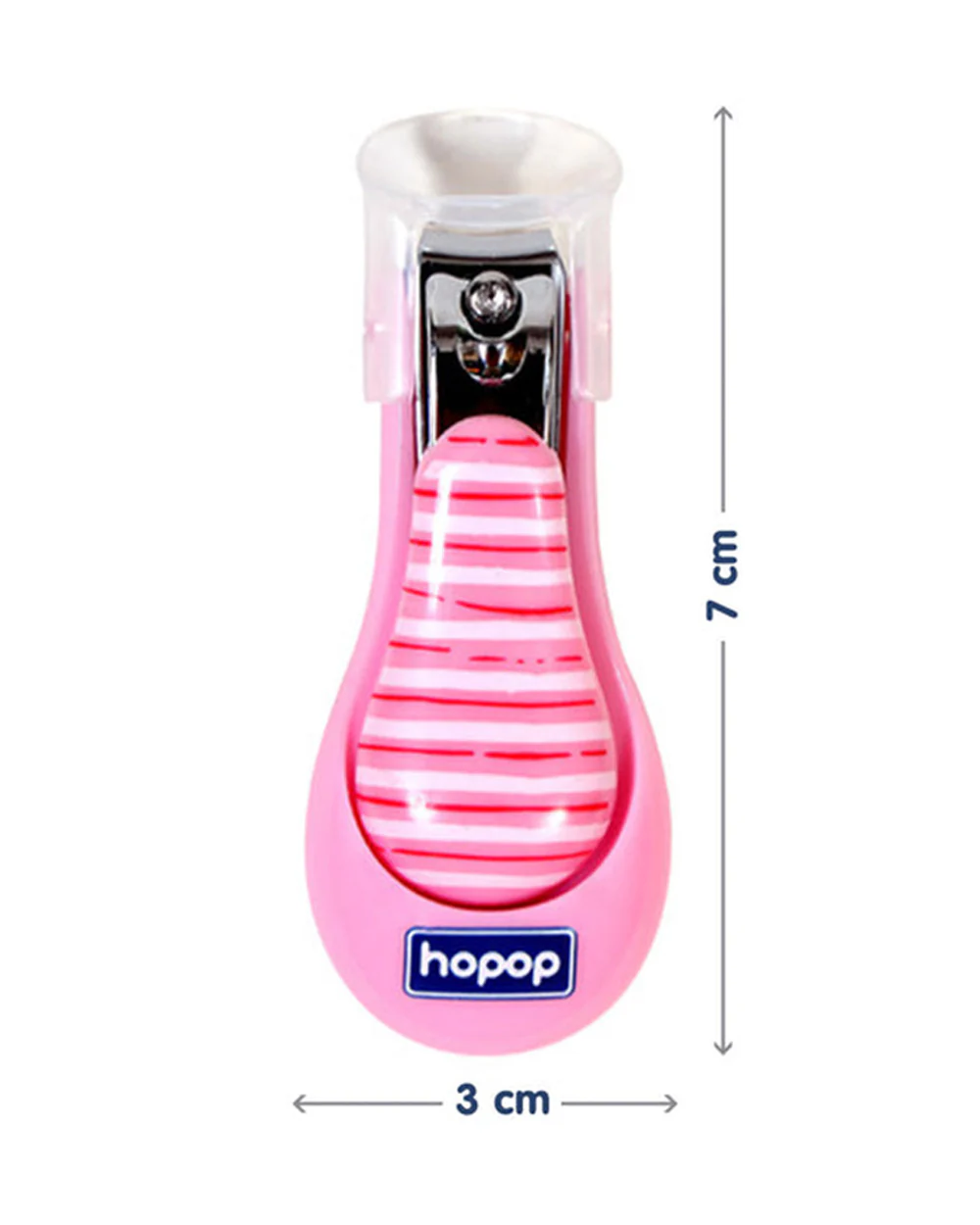 Hopop Nail Clipper-With Skin Guard-Pink Stripe - Image 4