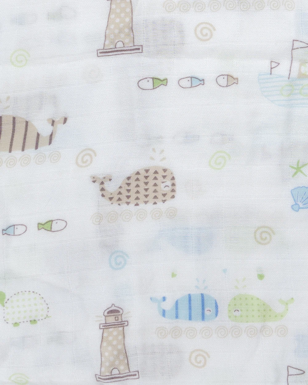 Hopop Ocean Baby Swaddle-100% Organic Cotton Muslin-White-For Infants - Image 2