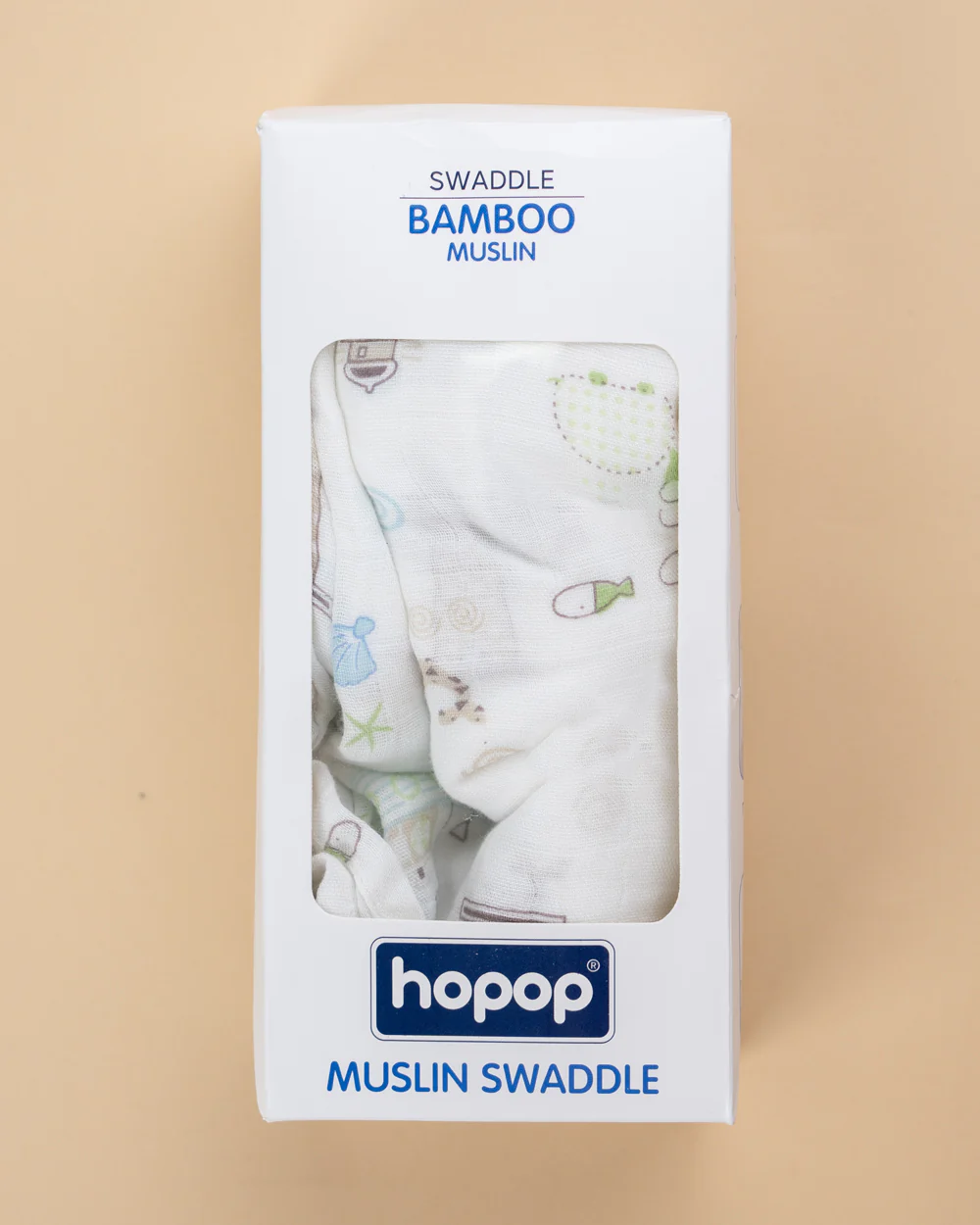 Hopop Ocean Baby Swaddle-100% Organic Cotton Muslin-White-For Infants - Image 3