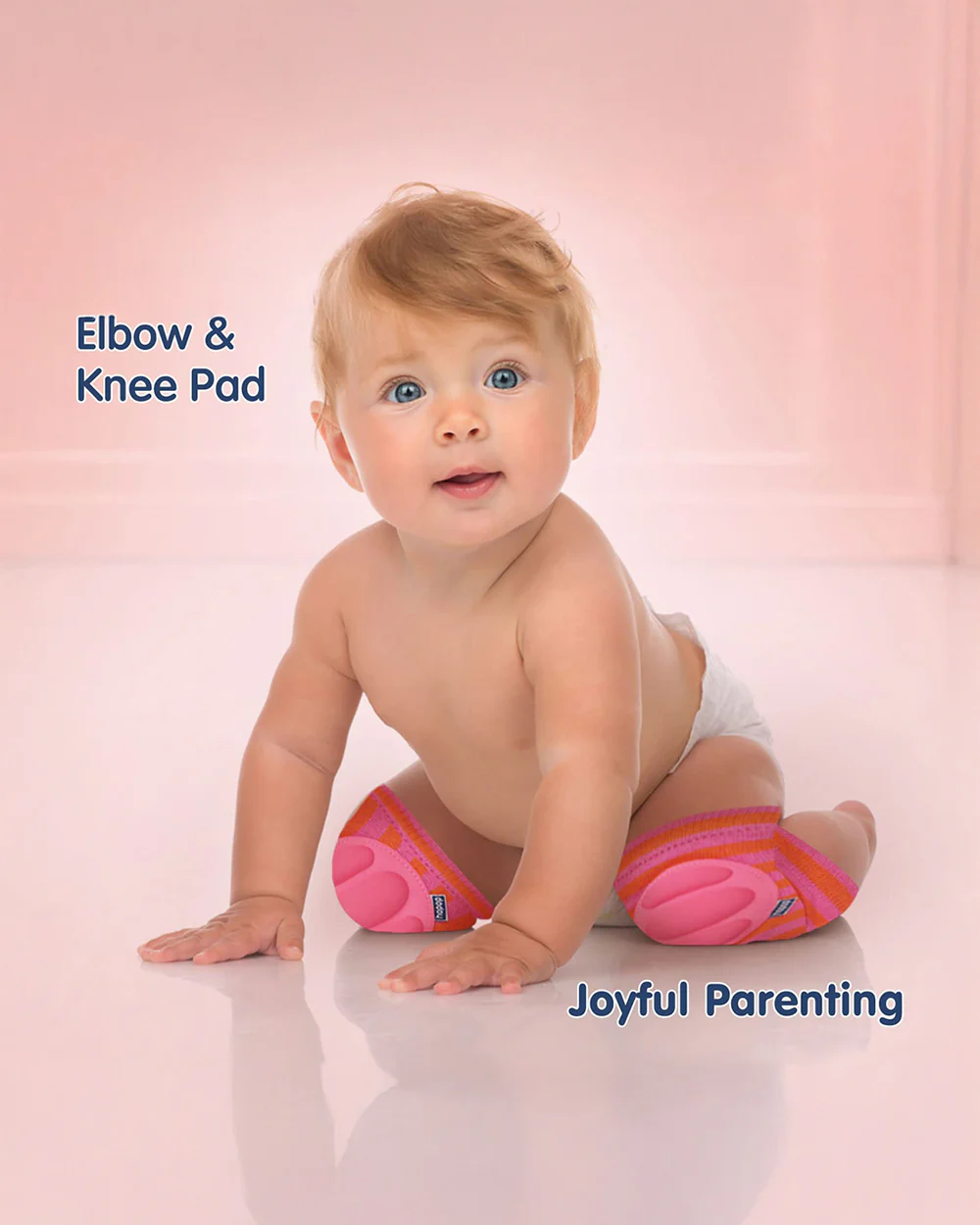 Hopop Pink & Orange Baby Elbow & Knee Pads-Breathable Material-For Crawling Infants-Multicolor - Image 7