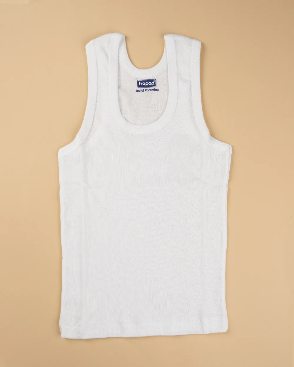 Hopop White Vest-U-Neck-Solid-Cotton-Pack of 3-For Infants - Image 4