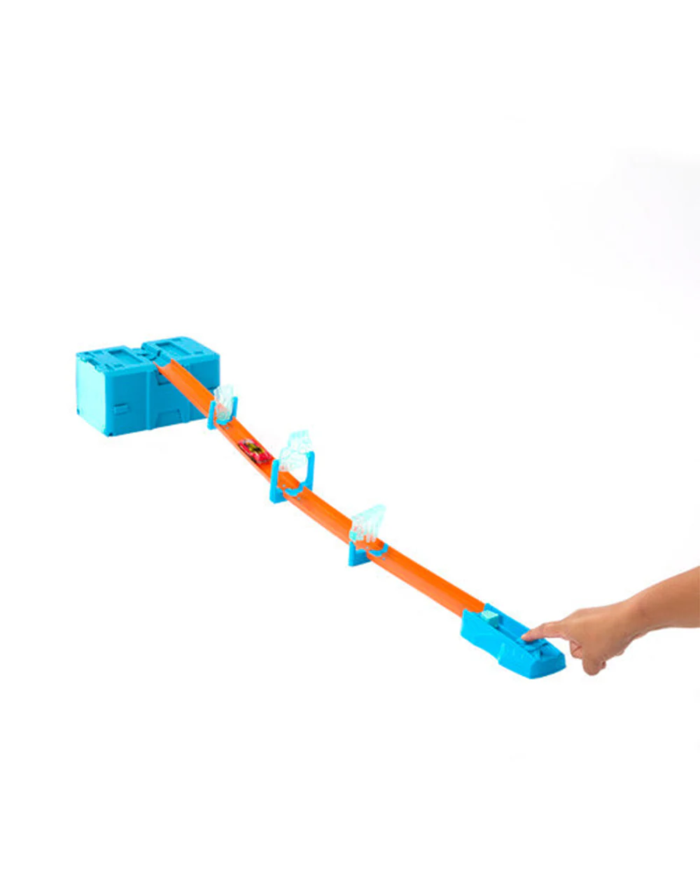 Hot Wheels Track Set With 1 Hot Wheels Car-10 Track Pieces In A Modular & Stackable Storage Box-Ice Themed Track Set-Vehicle Toy-9M+ - Image 2