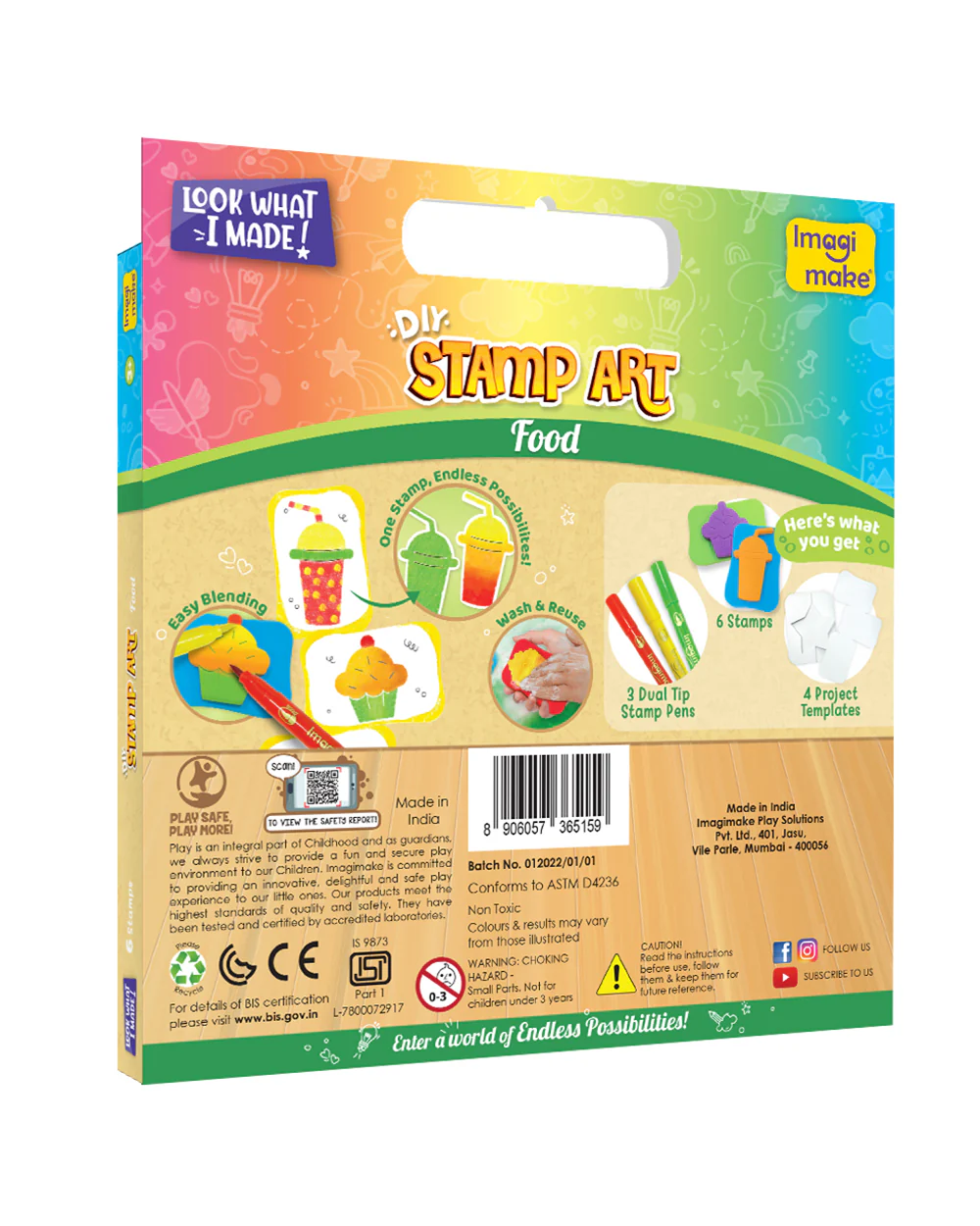 Imagimake DIY Food Stamp Art-Wash & Reuse-Art & Craft Kit-36M+ - Image 7