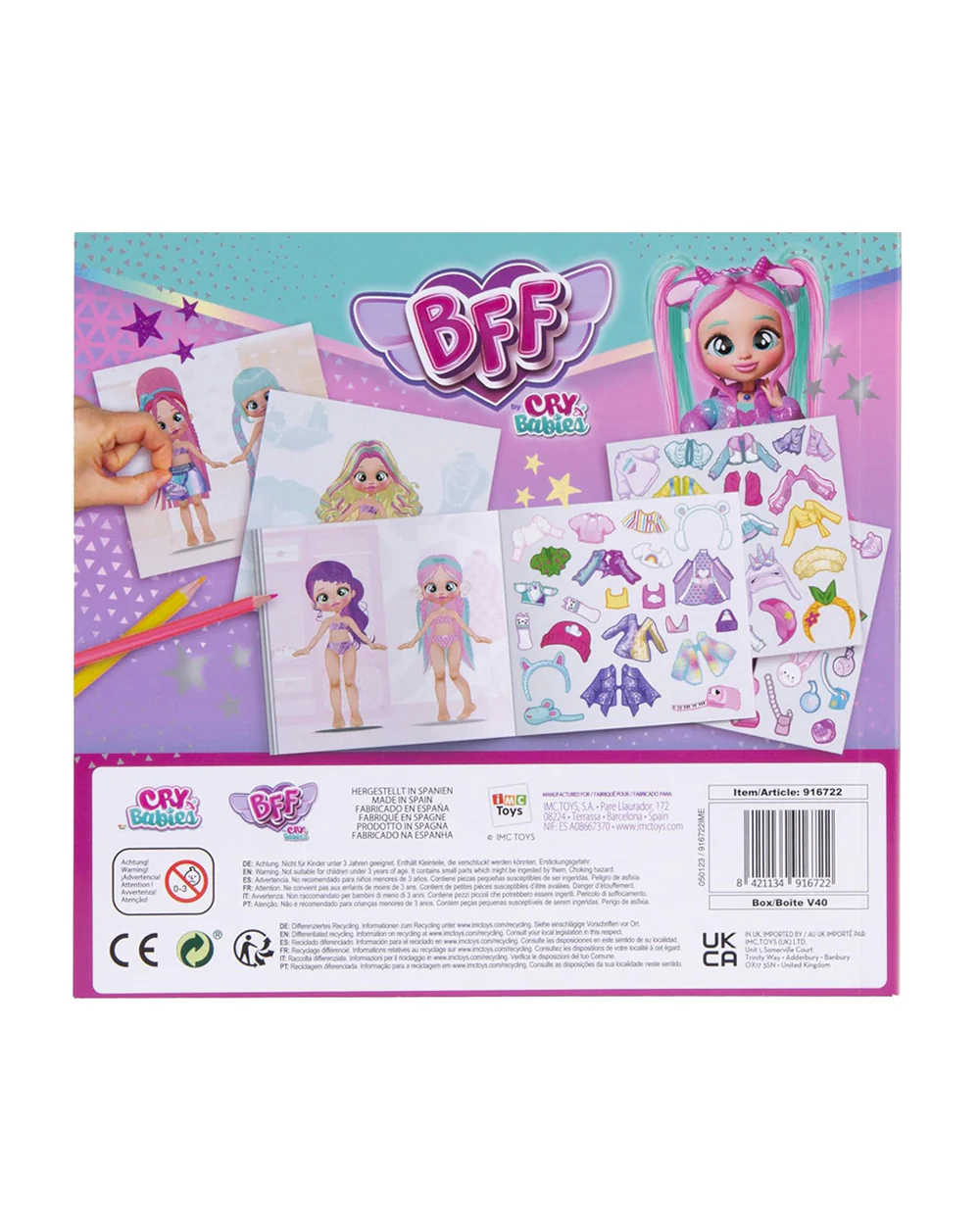 IMC Cry Babies Best Friends Forever Fashion Sticker Book-Art & Craft Kit-250+ Stickers-36M+ - Image 6