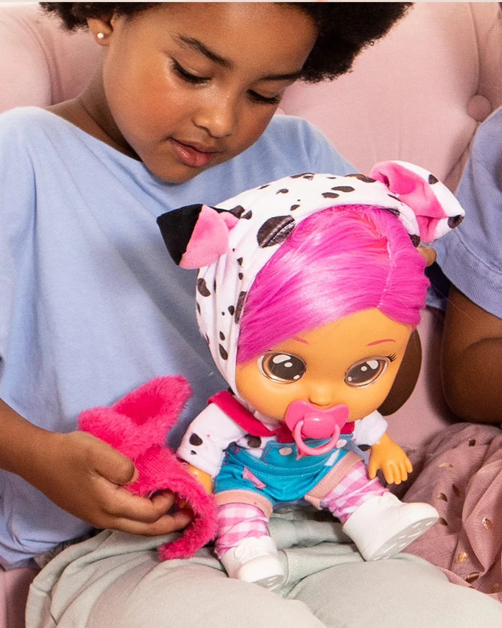 IMC Cry Babies Dressy Dotty Doll-With Magical Tears & 10 Realistic Baby Sounds-12M+ - Image 4