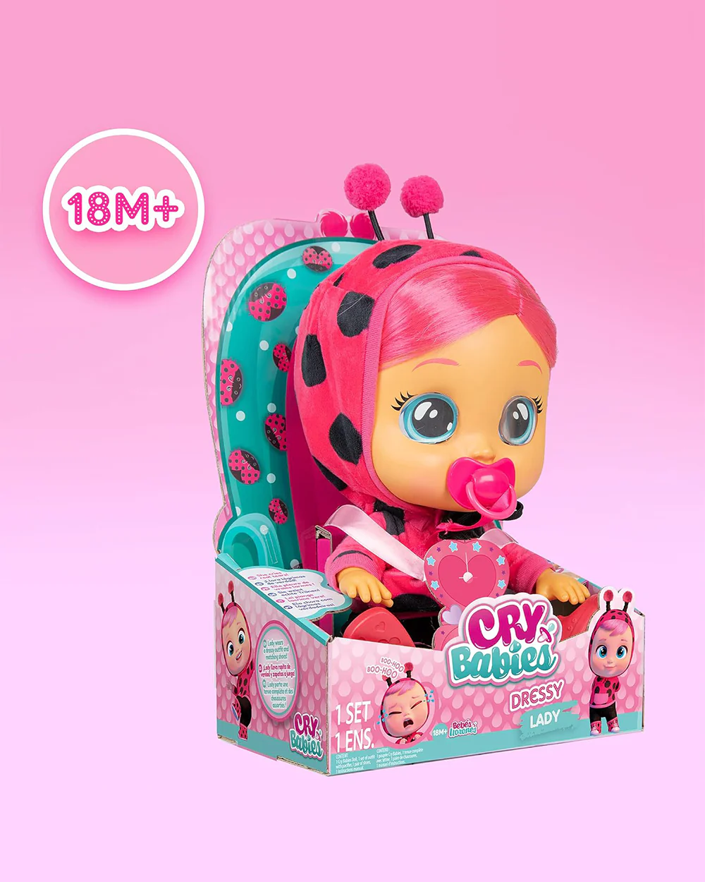 IMC Cry Babies Dressy Lady Doll-With Magical Tears & 10 Realistic Baby Sounds-12M+ - Image 2