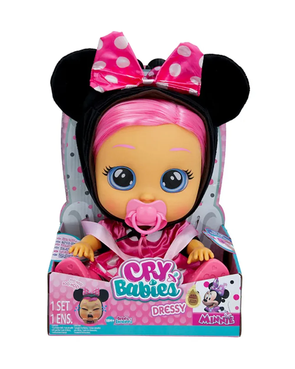 IMC Cry Babies Dressy Minnie Play Doll-Encourage Imaginative Play-12M+ - Image 7