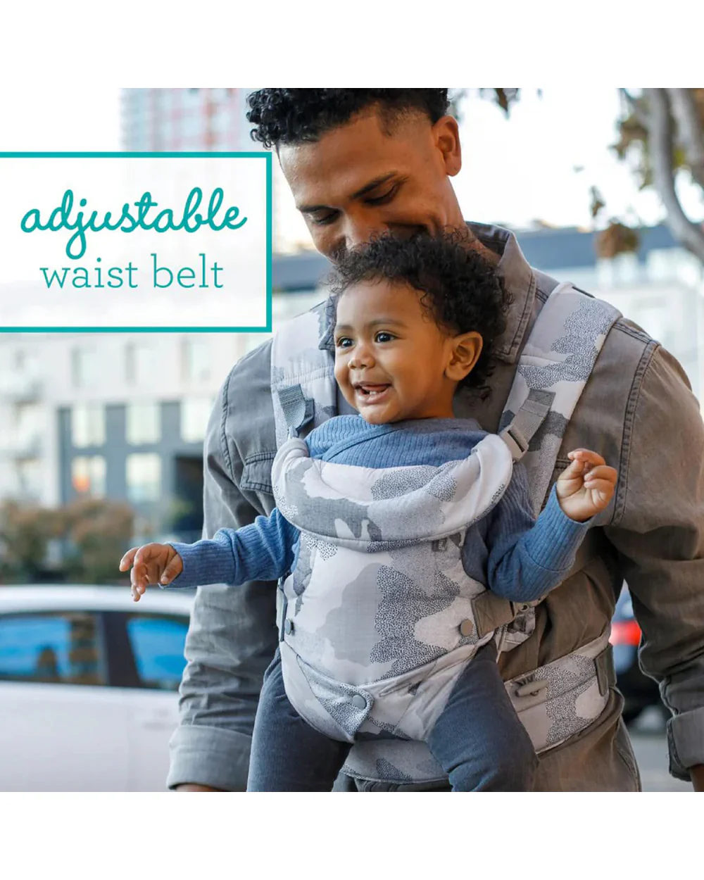 Infantino Flip 4-in-1 Convertible Baby Carrier-With 4 Carrying Positions-Head Support For Extra Comfort-Adjustable Waist Belt-For 0 to 3Y ( 3.5 to 14 Kg)-Camo - Image 3