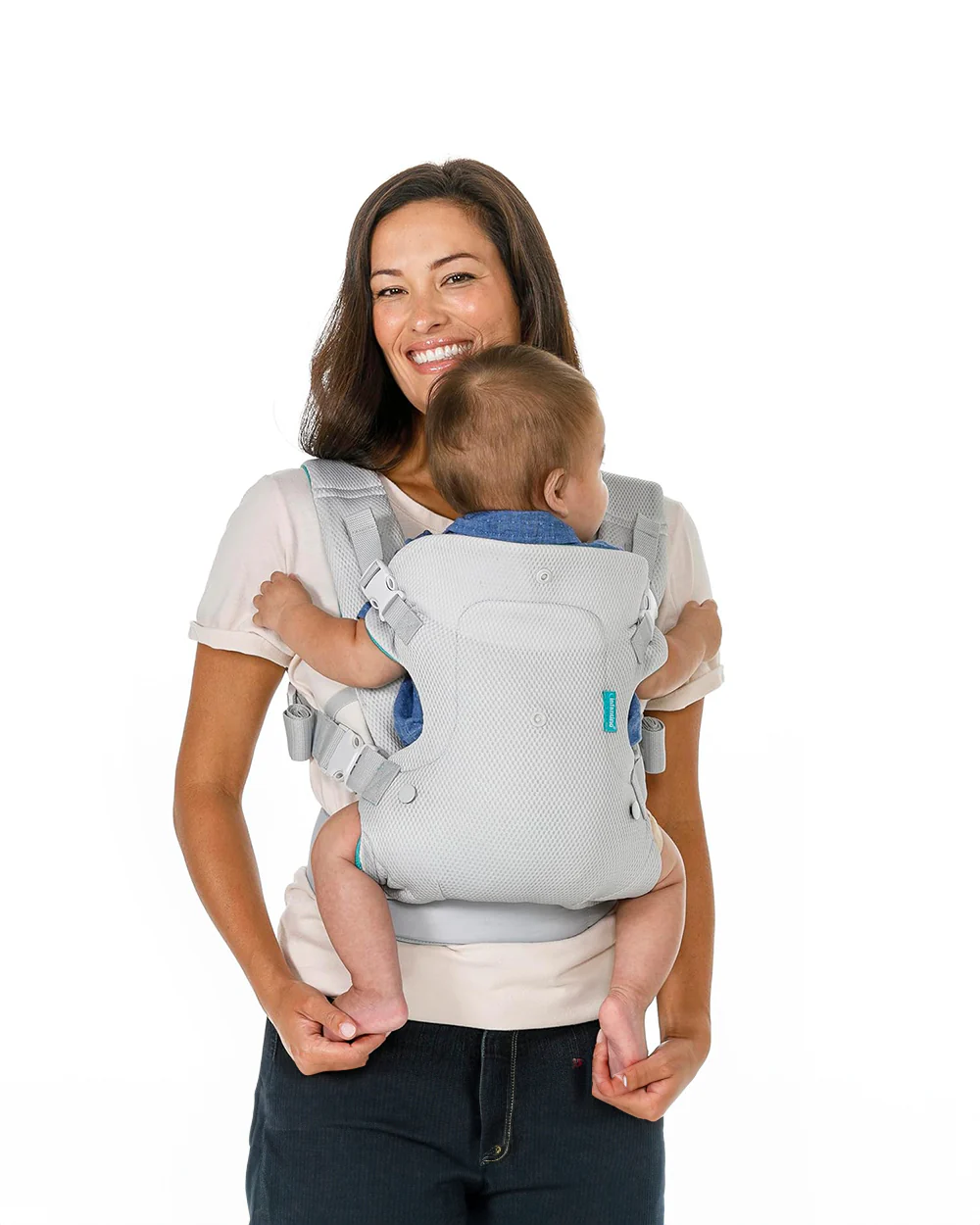 Infantino Flip 4-in-1 Light & Airy Convertible Carrier-Adjustable Head Support-4 to 14 Kg-Grey - Image 2