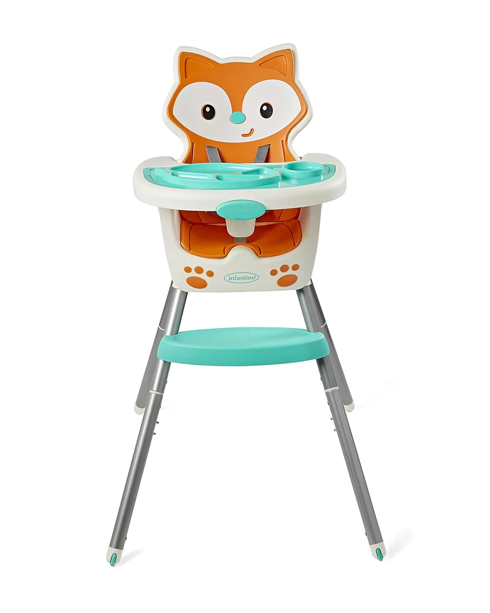 Infantino Grow-With-Me-4-in-1-Convertible Baby High Chair-With Easy To Clean Meal Mat-Removable Child Tray-Reclines For Infant Feeding-For 6 to 36M-Fox - Image 12