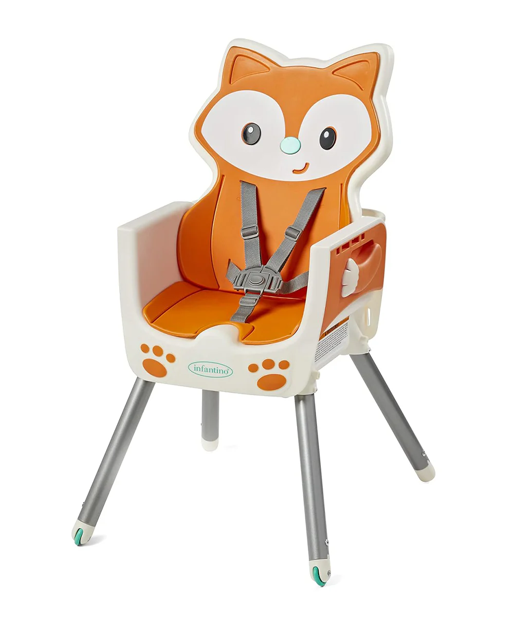 Infantino Grow-With-Me-4-in-1-Convertible Baby High Chair-With Easy To Clean Meal Mat-Removable Child Tray-Reclines For Infant Feeding-For 6 to 36M-Fox - Image 14