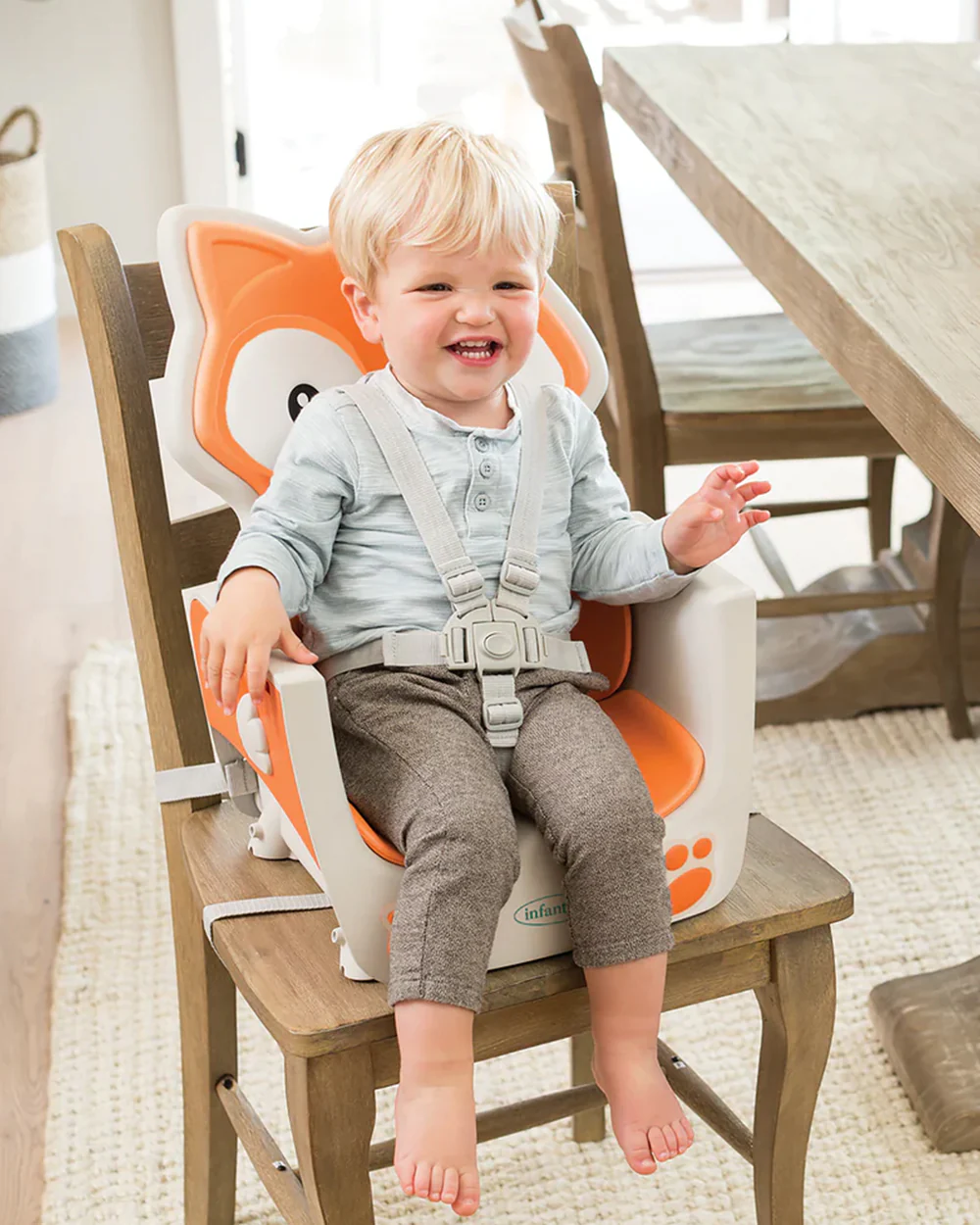 Infantino Grow-With-Me-4-in-1-Convertible Baby High Chair-With Easy To Clean Meal Mat-Removable Child Tray-Reclines For Infant Feeding-For 6 to 36M-Fox - Image 19