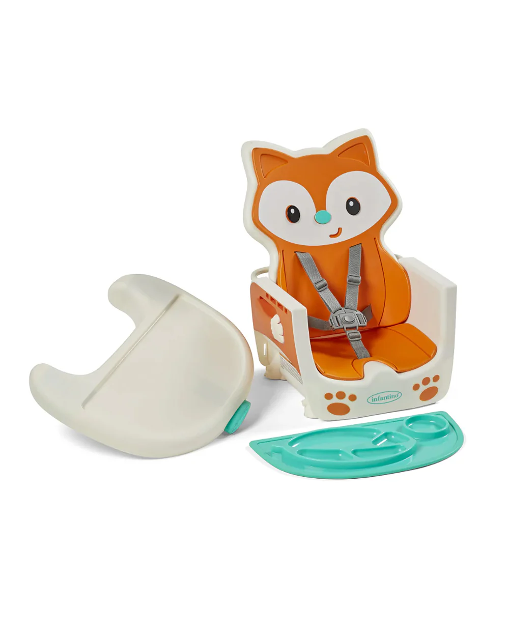 Infantino Grow-With-Me-4-in-1-Convertible Baby High Chair-With Easy To Clean Meal Mat-Removable Child Tray-Reclines For Infant Feeding-For 6 to 36M-Fox - Image 4