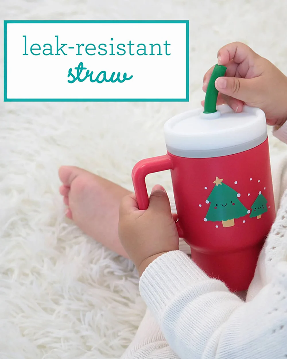 Infantino My 1st Tumbler-100% Premium Silicone-Easy to Grip Handle-Christmas Tree-6M+ - Image 3
