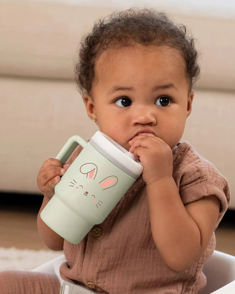 Infantino My 1st Tumbler-100% Premium Silicone-Easy to Grip Handle-Easter Bunny-6M+ - Image 3