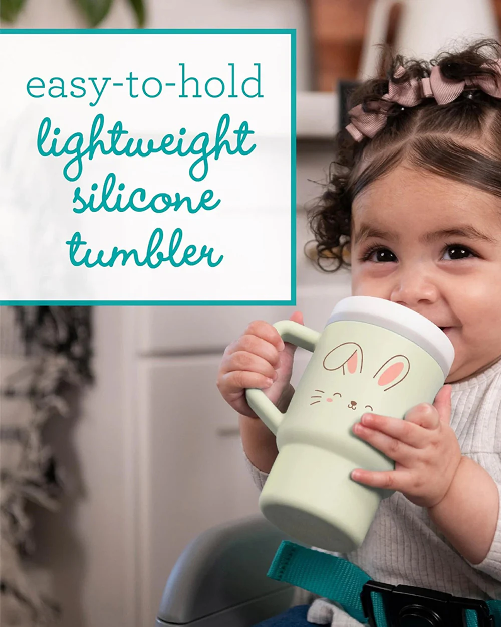 Infantino My 1st Tumbler-100% Premium Silicone-Easy to Grip Handle-Easter Bunny-6M+ - Image 7