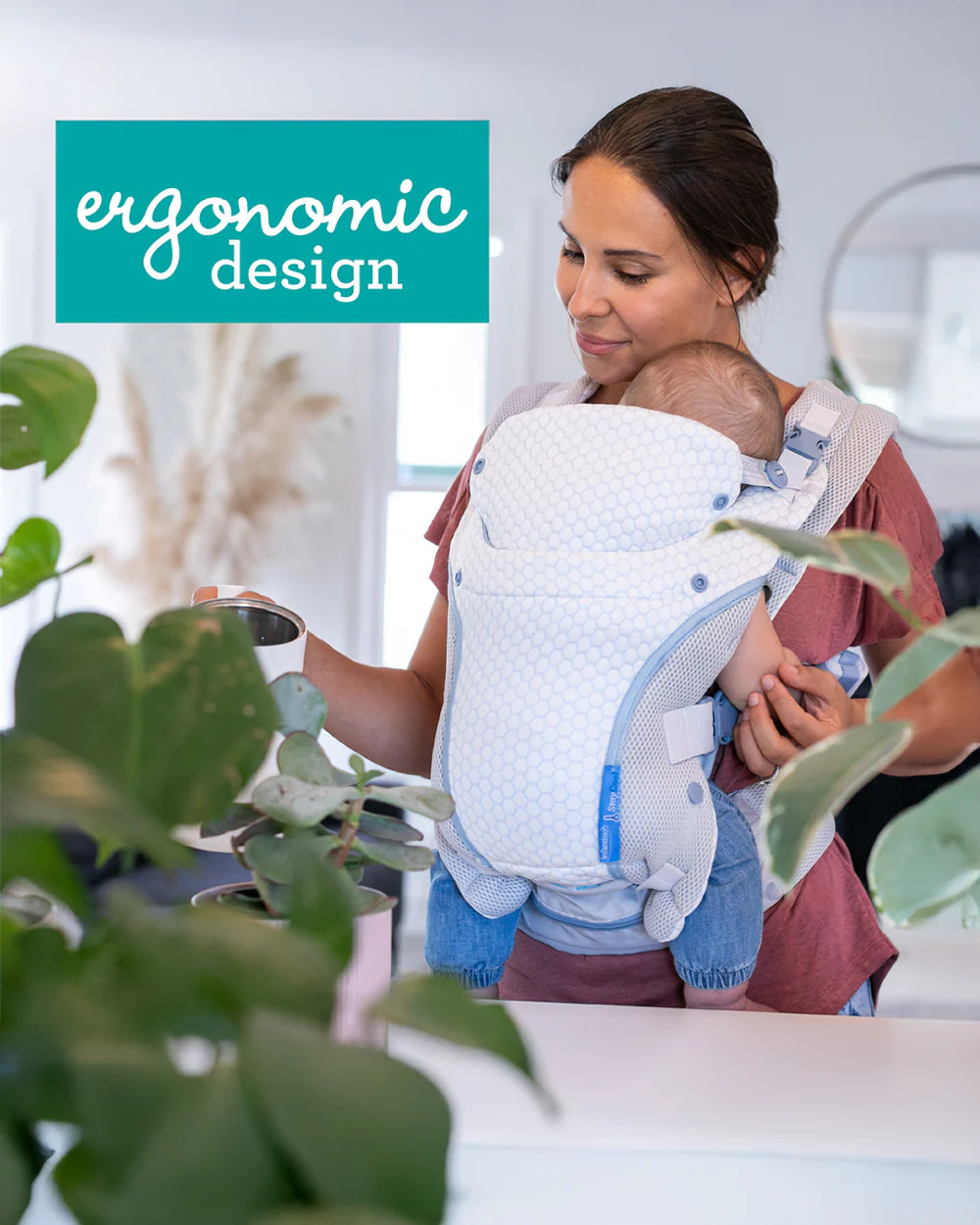 Infantino Stay Cool 4-in-1 Convertible Baby Carrier-With 4 Carrying Positions-Adjustable Seat-Extra Wide & Padded Shoulder Straps-Large Storage Pocket-Upto 3.5 to 18 Kg-White - Image 7
