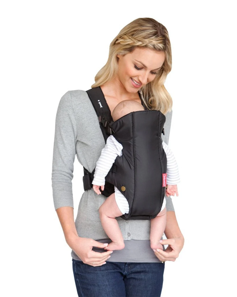Infantino Swift Classic Carrier With Pocket-Adjustable Back Strap-4 to 11 Kg-Black - Image 2