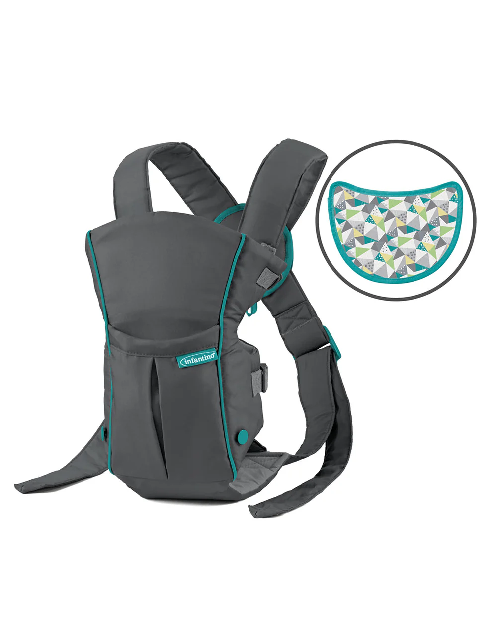 Infantino Swift Classic Carrier With Pocket-Adjustable Back Strap-4 to 11 Kg-Grey - Image 9
