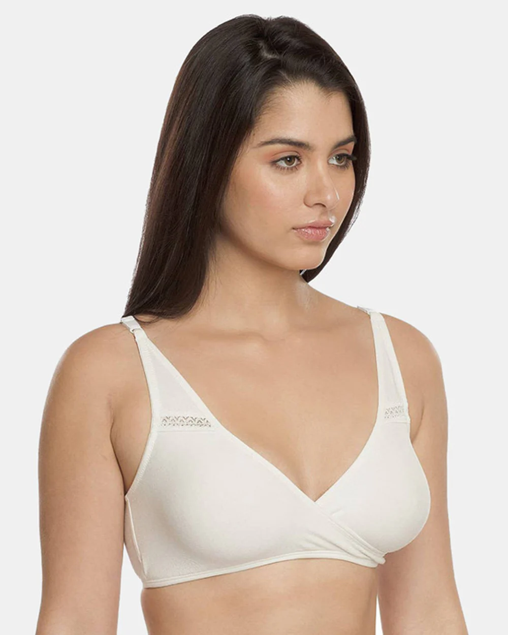 Inner Sense Organic Cotton Sleeping Bra-White-Non Padded-Wire Free & High Coverage-Anti Fungal & Anti Odour-For Nursing - Image 2