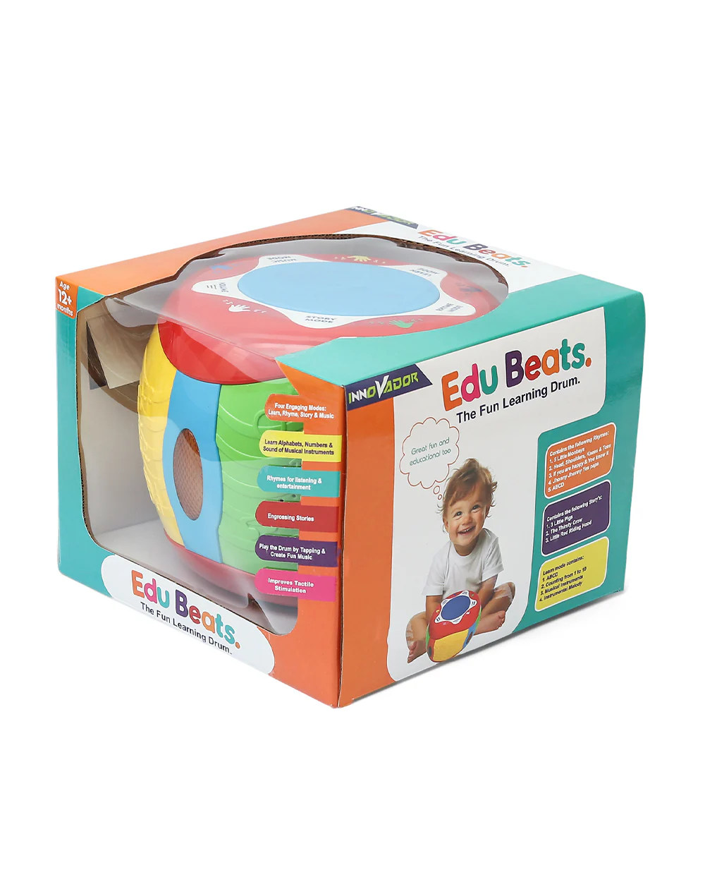Innovador Edu Beats-Musical Toy-Fun Learning Drum With Learn Rhyme & Music Modes-12M+ - Image 10