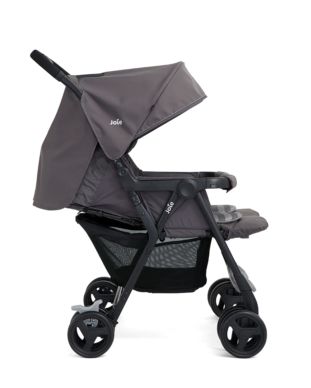 Joie Aire Twin Baby Stroller-Reversible Seat Liners-Automatic Fold Lock-Pram for 0 to 3Y (Upto 15 Kg Each Seat)-Dark Pewter - Image 8