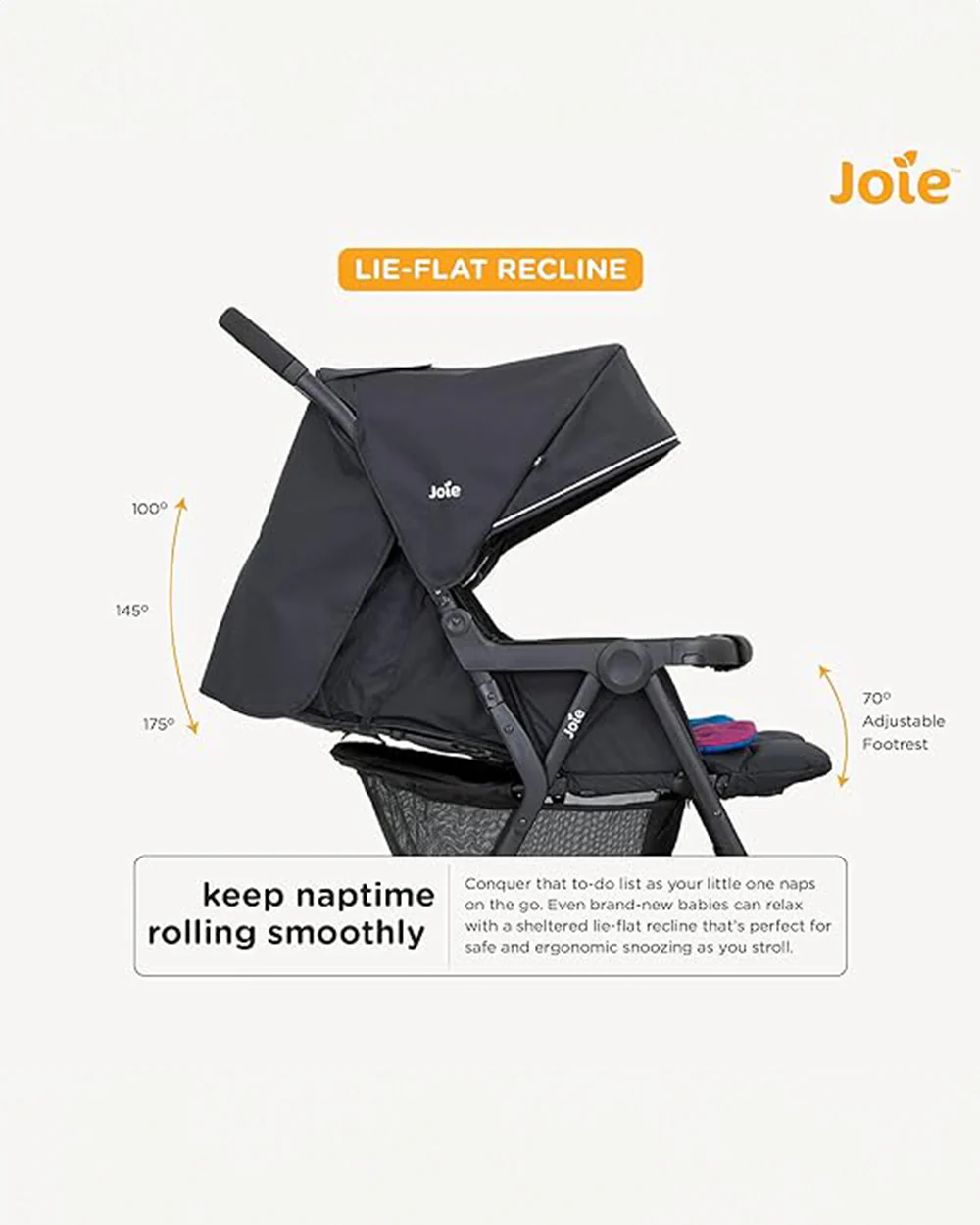 Joie Aire Twin Baby Stroller-Reversible Seat Liners-Automatic Fold Lock-Pram for 0 to 3Y (Upto 15 Kg Each Seat)-Dark Pewter - Image 9