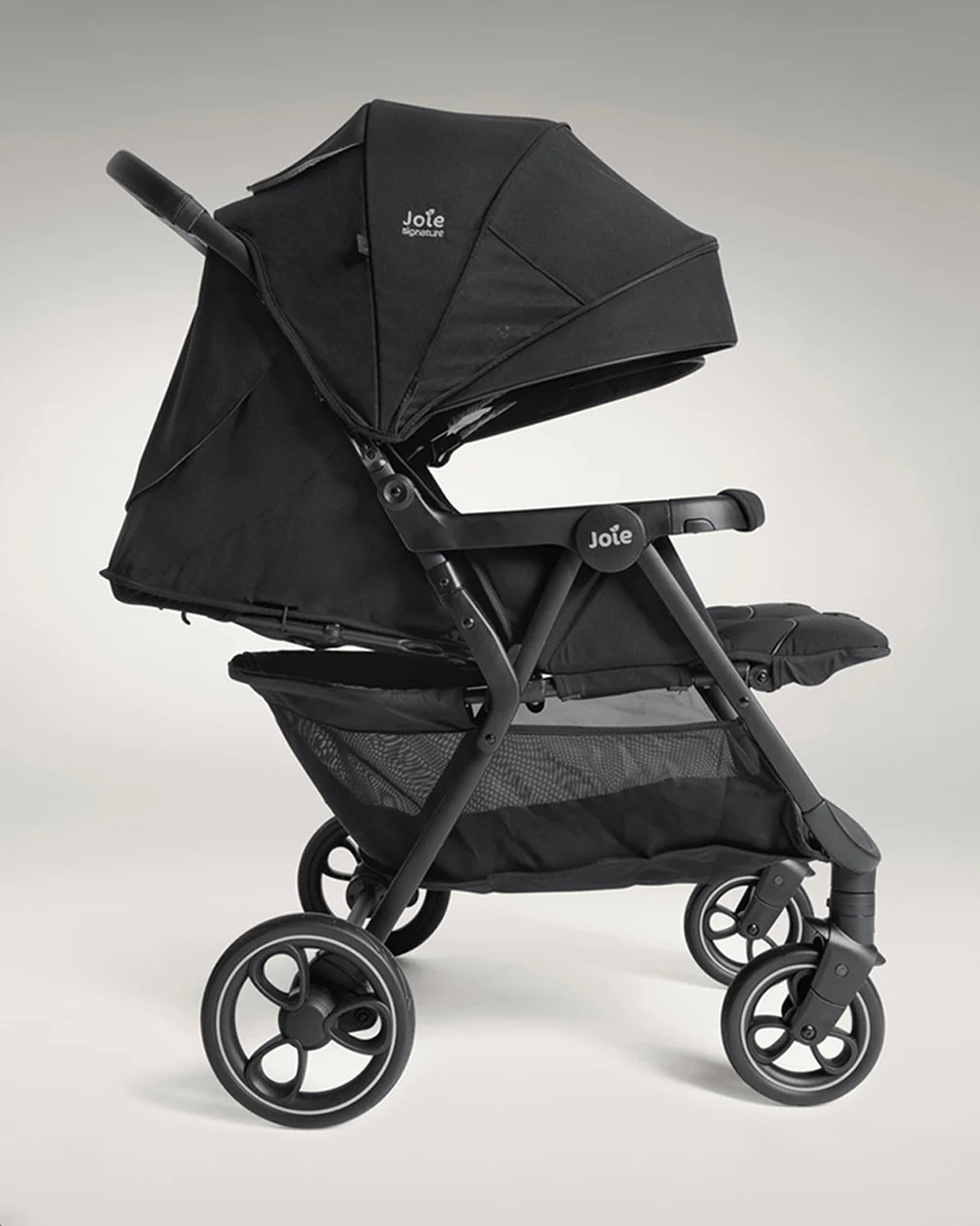 Joie Estrella Twin Stroller-Individually Adjustable Near Flat Reclining Seat-One Hand Fold-2 Years Warranty-Eclipse - Image 8